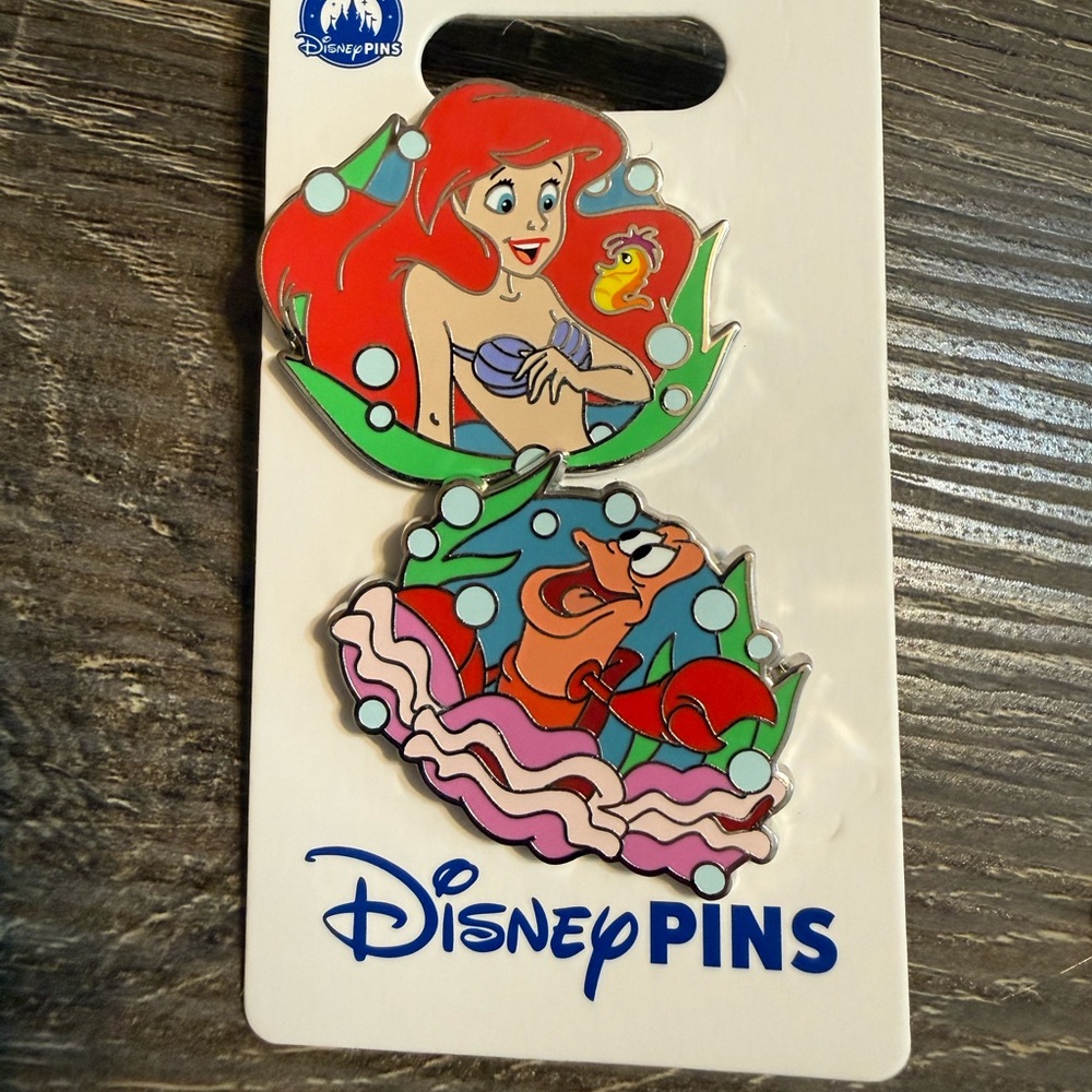 Disney Parks The Little Mermaid Ariel and Sebastian "Under the Sea" 2 Pin Set